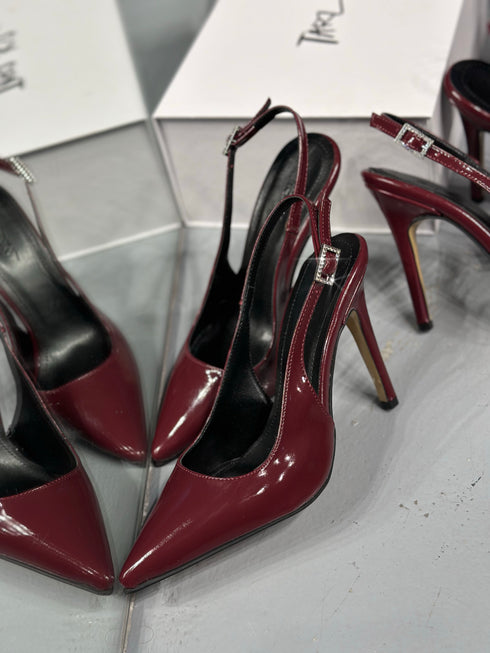 JOLIE Bordo Rugan Taşlı Tokalı Stiletto